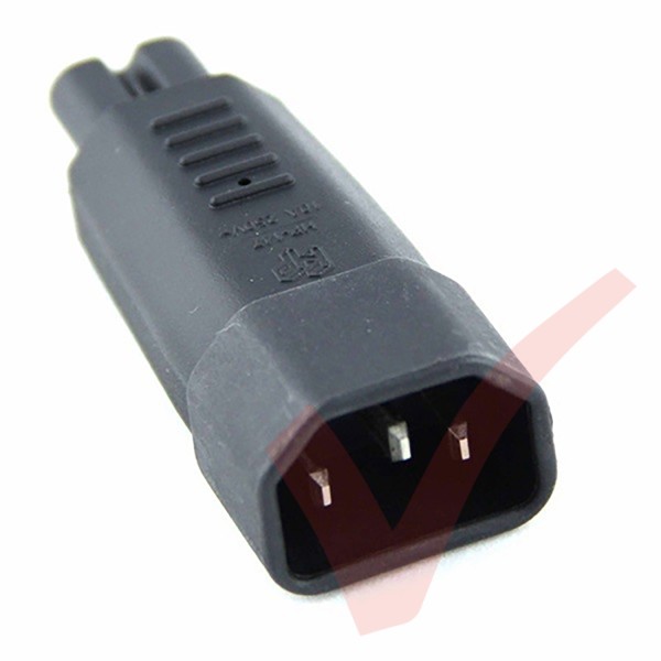 IEC Male C14 to Figure of 8 C7 Female Power Adaptor