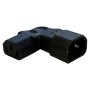 IEC Left Angled C14 Male to C13 Female Power Adaptor