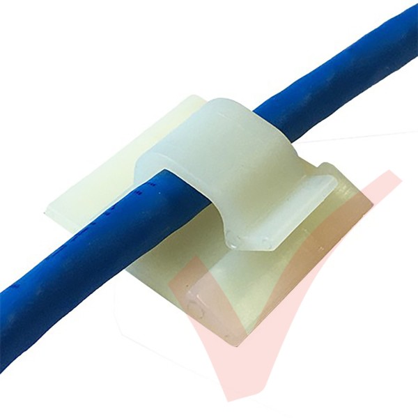 8mm Self Adhesive Cable Clips Natural 100 Pack - Patchsave Solutions