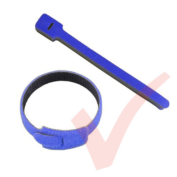 Blue Hook & Loop Velcro Cable Ties 20 Pack