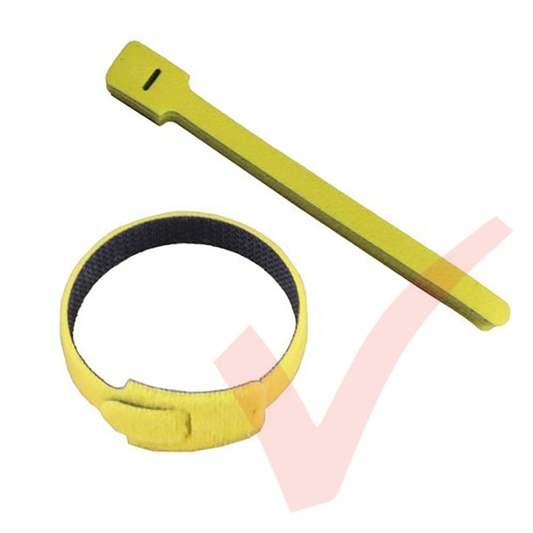 Yellow Hook & Loop Velcro Cable Ties 20 Pack