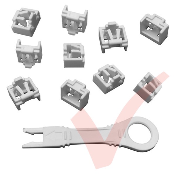 RJ45 Lockdown Jack Blockout Device 10 Pack in White with Key - RJ45JLP-10X