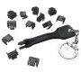 25 Pack RJ45 Port Blocker (Black) with Universal Removal Key