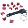Patchsave Budget RJ45 Port Blocker (Red) 12 Pack with Universal Removal Key