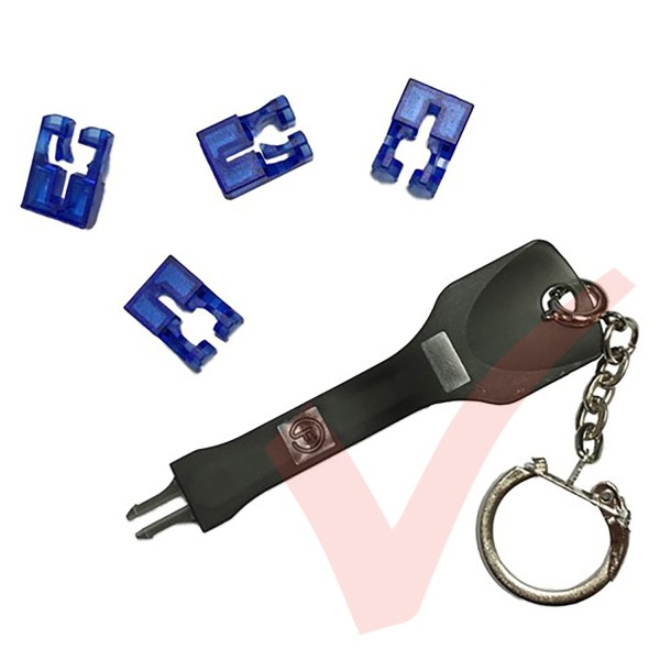 Patchsave Budget LC Fibre Duplex Port Blocker (Blue) 4 Pack with Universal Removal Key