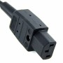 0.5 Metre Black - C13 Female Connector to UK 10Amp Rated Socket LZSH Power Cable