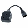 0.25 Metre Black - C14 Male Plug to UK 10Amp Rated Socket PVC 1mm2 Power Cable