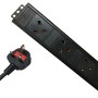Vertical UK Socket to UK 13A Plug with 3 Metre Trailing Cable Rack PDU