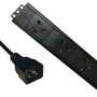 Vertical UK Socket to C20 Plug with 3 Metre Trailing Cable Rack PDU