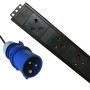Vertical UK Socket to 16 Amp Plug with 3 Metre Trailing Cable Rack PDU