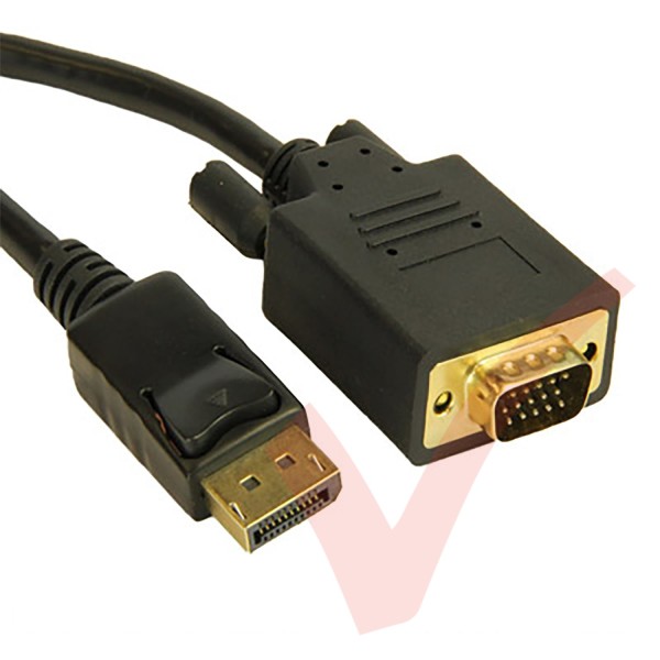 Black - Display Port Male - HD15 VGA Male