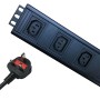 Vertical C13 Socket to UK Plug with 3 Metre Trailing Cable Rack PDU