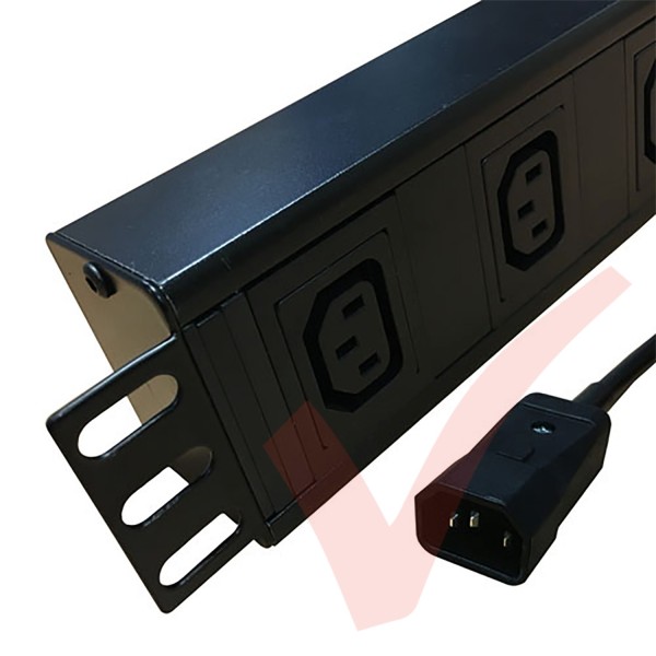 Horizontal C13 Socket to C14 Plug with 3 Metre Trailing Cable 1.5U Rack PDU