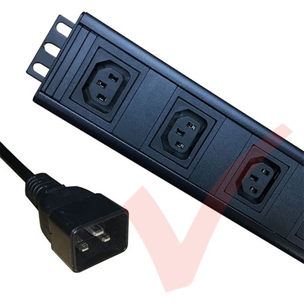 Vertical C13 Socket to C20 Plug with 3 Metre Trailing Cable Rack PDU
