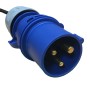 Horizontal C13 Socket to 16 Amp Plug with 3 Metre Trailing Cable 1.5U Rack PD