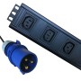 Vertical C13 Socket to 16 Amp Plug with 3 Metre Trailing Cable Rack PDU
