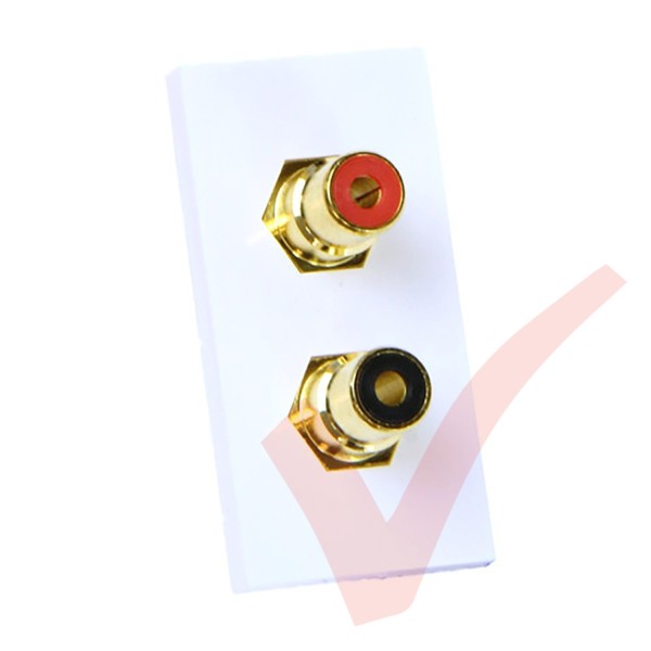 2x RCA Moduler Coupler, Red & Black