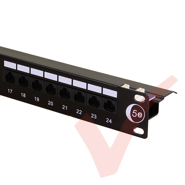24 Port Cat5e Patch Panel 1U UTP Angled Easy Punch