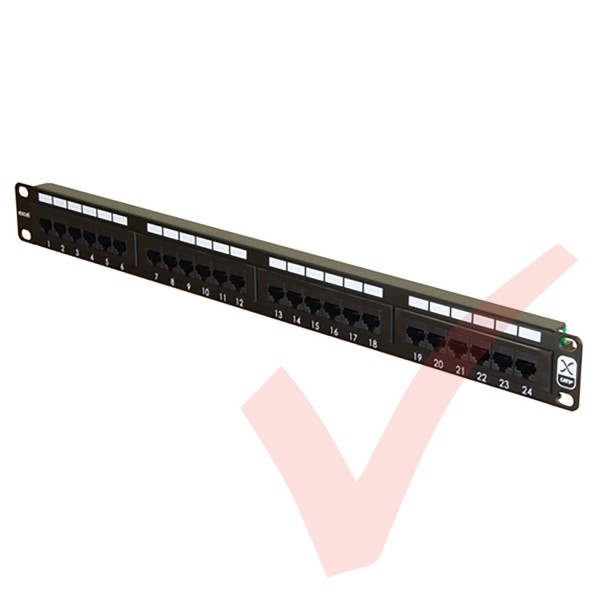 Excel Structured Cabling 24 Port Cat5e Patch Panel Black