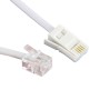 White BT Male - RJ11 Male 2 Wire Cable
