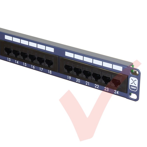 Excel 24 Port Cat5e Patch Panel 1U UTP Punch Down - Blue