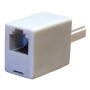 BT Male Plug - RJ11 Female 4 Wire Straight Through Socket Phone Adapter White