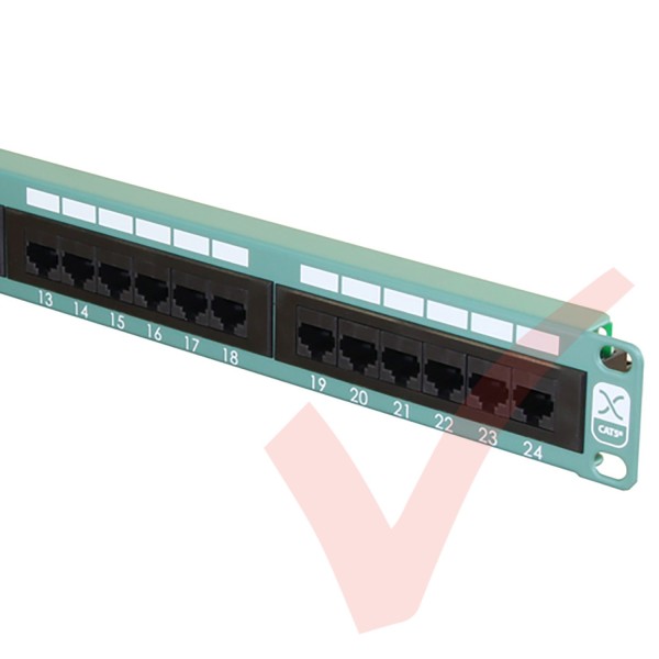 Excel 24 Port Cat5e Patch Panel 1U UTP Punch Down - Green