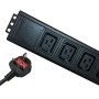Vertical IEC (C19) Socket to UK 13A Plug with 3 Metre Trailing Cable