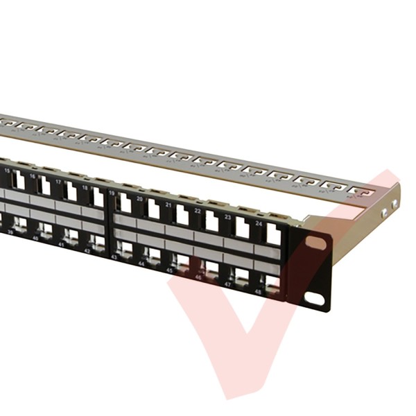 48 Port Patch Panel 1U Unloaded Keystone