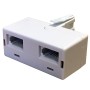 BT Double Adapter - BT Plug to 2x BT Sockets White