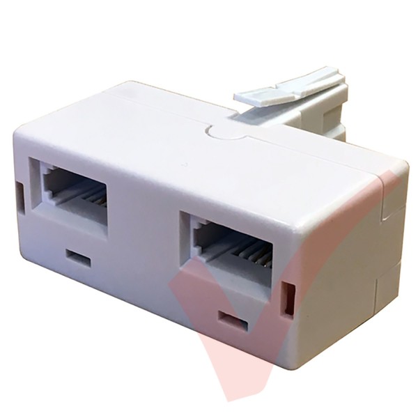 BT Double Adapter - BT Plug to 2x BT Sockets White