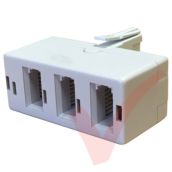 BT Triple Adapter - BT Plug to 3x BT Sockets White