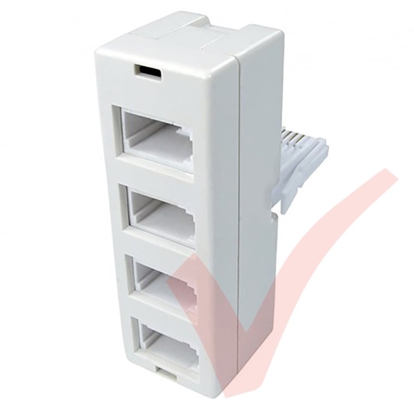 BT Quad Adaptor - BT Plug to 4x BT Sockets White