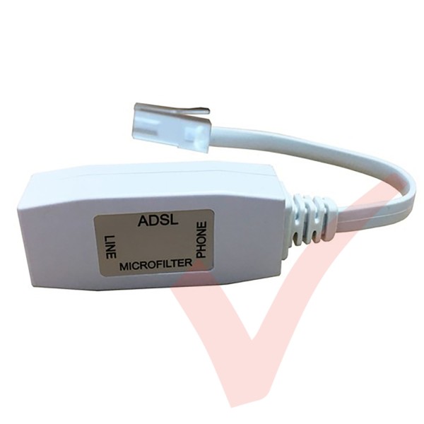 ADSL Phone Filter Passive 0.2Mtr Leaded Adapter 1x BT Plug to 1x BT Socket