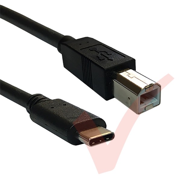 USB 2.0 Type-C Male to Type-B Male Cable