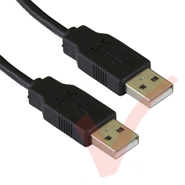 Black - USB 2.0 A Male to A Male Data Cable