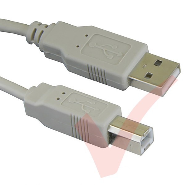 Beige - USB 2.0 A Male to B Male Premium Data Cable