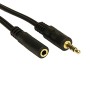 Black - 3.5mm Stereo M-F Extension With Gold Connections
