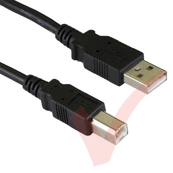 Black - USB 2.0 A Male to B Male Premium Data Cable