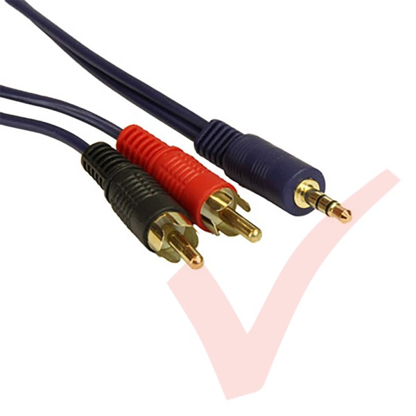 Dark Blue - 3.5mm Stereo Male - 2 RCA