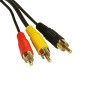 Black - 3x RCA - 3x RCA Gold Contacts