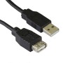 Black - USB 2.0 A Male to A Female Extension Cable