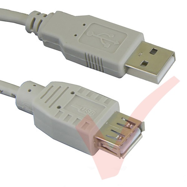 Beige - USB 2.0 A Male to A Female Extension Cable