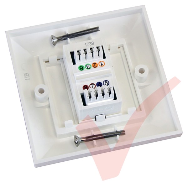 Excel Cat5e Single Faceplate|1x RJ45 White Module