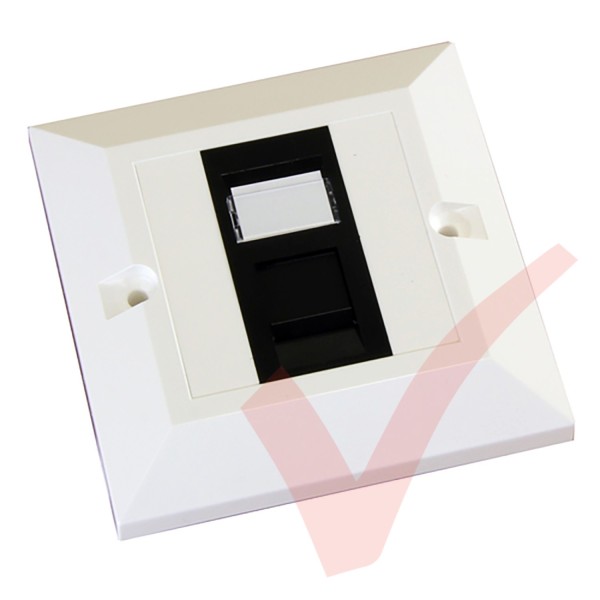 Excel Cat5e Single Faceplate with 1x RJ45 Black Module