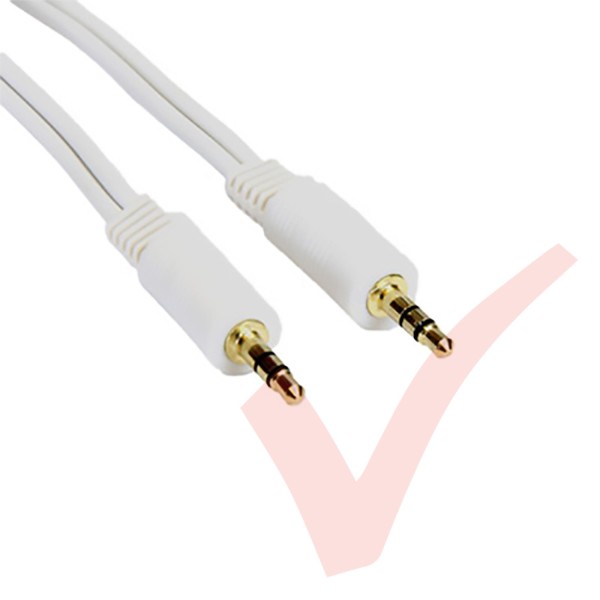 White - 3.5mm Stereo Male - Male Audio Cable