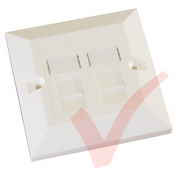 Excel Cat5e Single Faceplate with 2x RJ45 Modules White