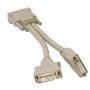 DVI-D Dual Link Male Video Cable to 2x Female Splitter Cable, 20cm Beige