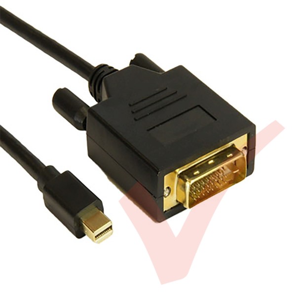 Black - Mini Display Port Male - DVI Male