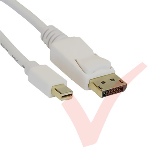 White - Mini Display Port Male - Display Port Male